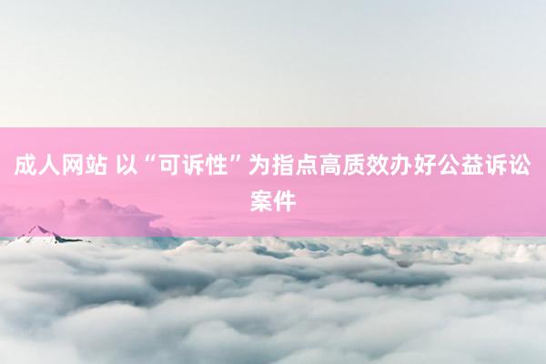 成人网站 以“可诉性”为指点高质效办好公益诉讼案件