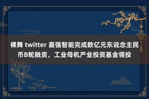 裸舞 twitter 嘉强智能完成数亿元东说念主民币B轮融资，工业母机产业投资基金领投